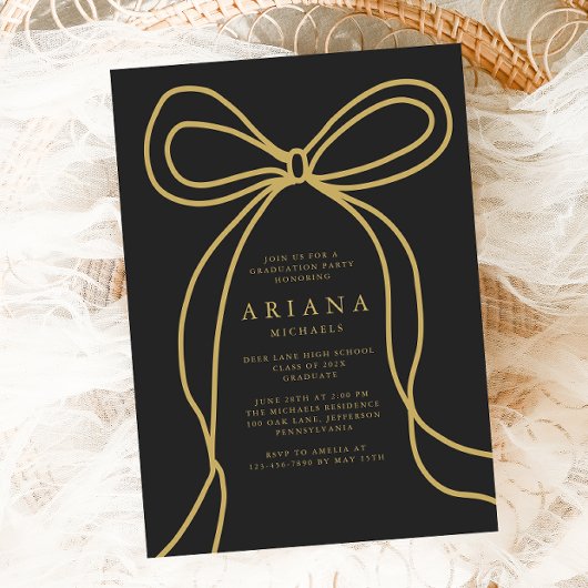 Invitation de la partie de graduation Gold Bow mod