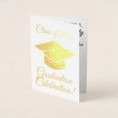 Invitation de la partie de graduation Gold Foil (Devant)