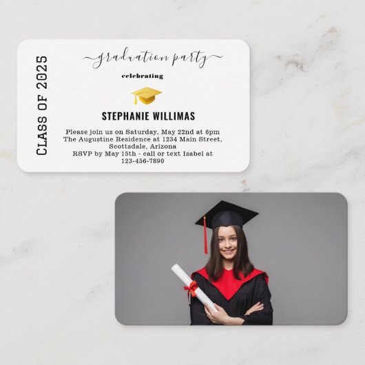 Invitation de la Partie de graduation Insérer (Devant / Derrière)
