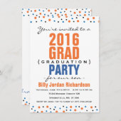 Invitation de la partie de graduation moderne 2016 (Devant / Derrière)
