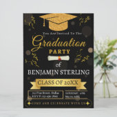 Invitation de la partie de graduation moderne Blac (Debout devant)