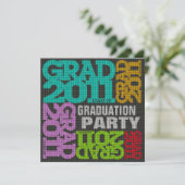 Invitation de la Partie de graduation Multi-Color  (Debout devant)