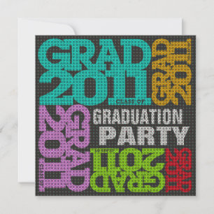 Invitation de la Partie de graduation Multi-Color