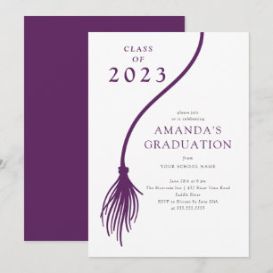 Invitation de la partie de graduation PurpleTassel