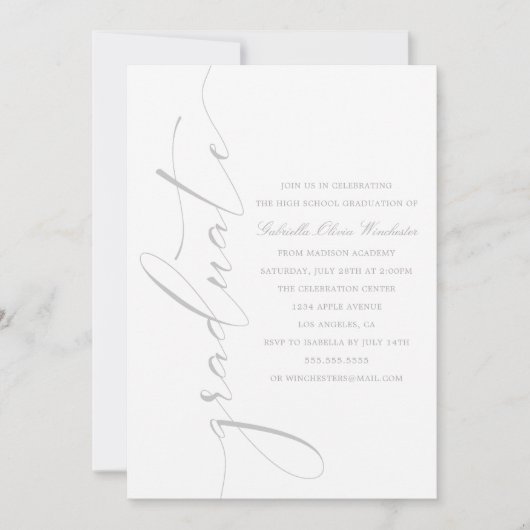 Invitation de la partie de graduation sophistiquée (Devant)