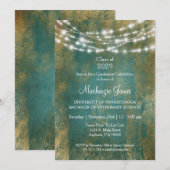 Invitation de la partie de graduation turquoise Go (Devant / Derrière)