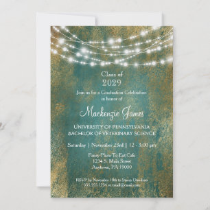 Invitation de la partie de graduation turquoise Go