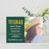 Invitation de la partie de graduation verte et or (Debout devant)