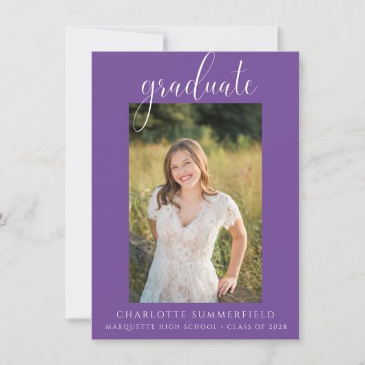 Invitation de la partie de graduation violette (Devant)