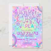 Invitation de la partie de gymnastique Jouer Neon (Devant)