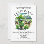 Invitation de la partie de la Mint Julep Derby (Devant)
