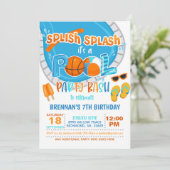 Invitation de la partie de la piscine de basket-ba (Debout devant)