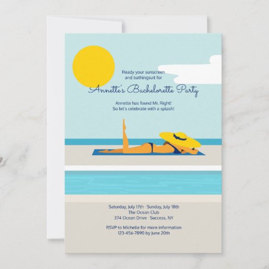 Invitation de la partie de la piscine de bronzage (Devant)