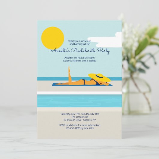 Invitation de la partie de la piscine de bronzage (Debout devant)