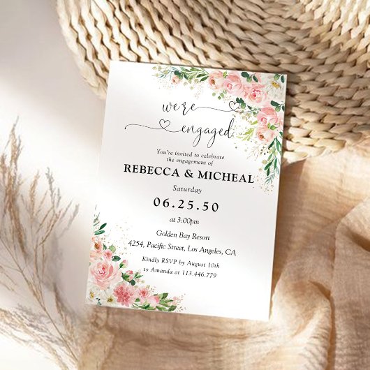 Invitation de la partie de l'engagement de Rose ro