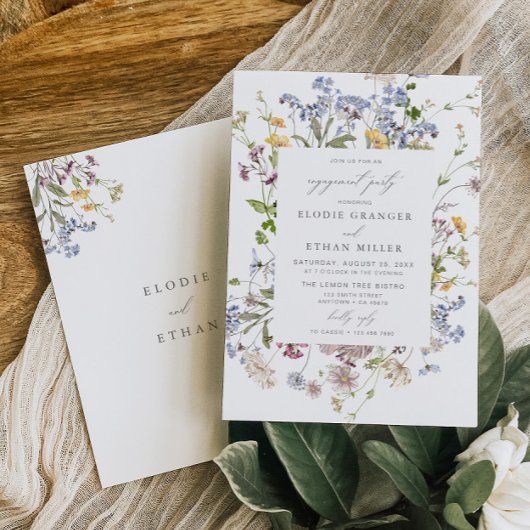 Invitation de la partie de l'engagement fleur sauv