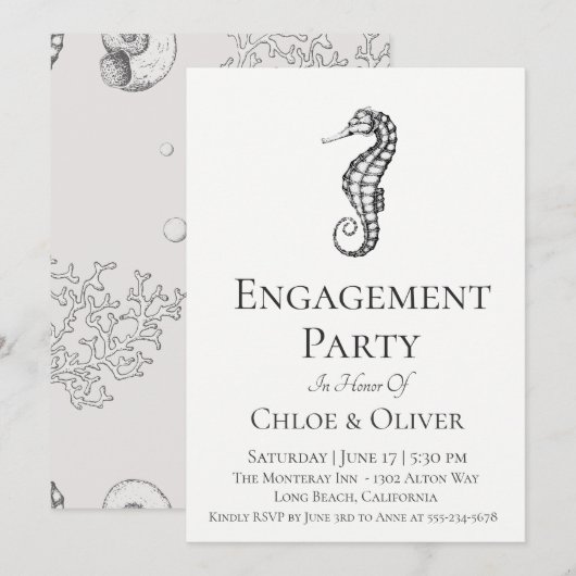 Invitation de la partie de l'engagement nautique (Devant / Derrière)