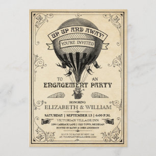 Invitation de la partie de l'engagement vintage à 