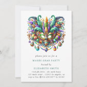 Invitation de la partie de masques Mardi Gras (Devant)