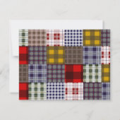 Invitation de la partie de patchwork préppy (Dos)