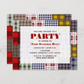 Invitation de la partie de patchwork préppy (Devant / Derrière)