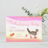 Invitation de la partie de patinage de chat et de  (Debout devant)