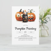 Invitation de la partie de peinture Citrouille d'H (Debout devant)