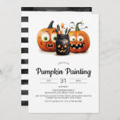 Invitation de la partie de peinture Citrouille d'H (Devant / Derrière)