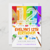 Invitation de la partie de peinture, fête d'annive (Devant)