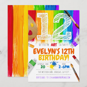 Invitation de la partie de peinture, fête d'annive