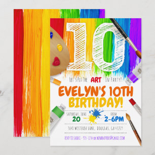 Invitation de la partie de peinture, fête d'annive