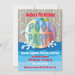 Invitation de la partie de piscine rustique avec B