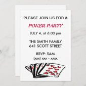 Invitation de la partie de poker (Devant / Derrière)