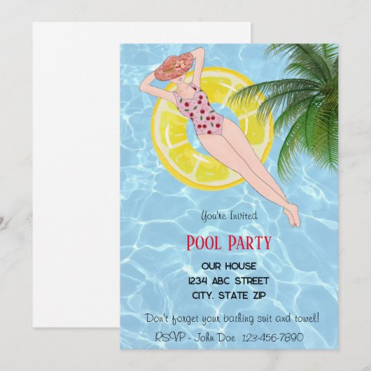 Invitation de la partie de pool (Devant / Derrière)