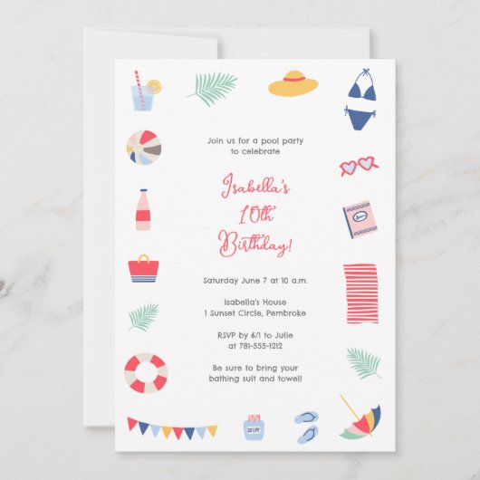 Invitation de la partie de pool (Devant)