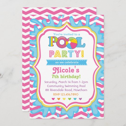 Invitation de la partie de pool (Devant / Derrière)