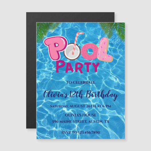 Invitation de la partie de pool (Devant / Derrière)