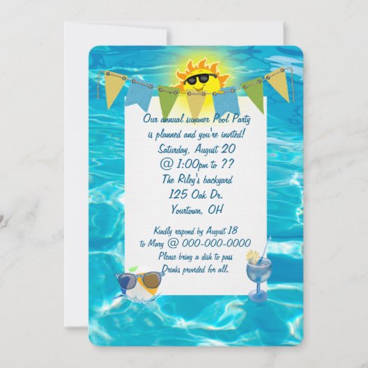 Invitation de la partie de pool (Devant)