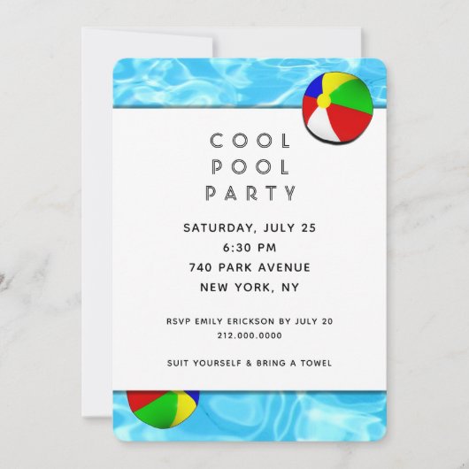 Invitation de la partie de pool (Devant)