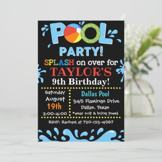 Invitation de la partie de pool | Invitation de la (Debout devant)