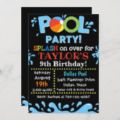 Invitation de la partie de pool | Invitation de la (Devant / Derrière)