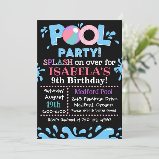 Invitation de la partie de pool | Invitation de la (Debout devant)