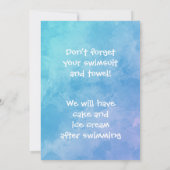 Invitation de la partie de pool | Pool Party Anniv (Dos)