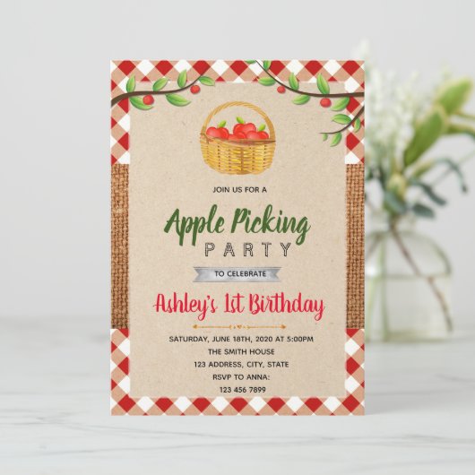 Invitation de la partie de prélèvement d'Apple (Debout devant)