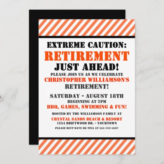 Invitation de la partie de retraite (Devant / Derrière)