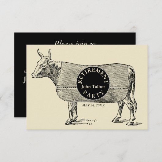 Invitation de la partie de retraite à couverture d (Devant / Derrière)