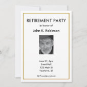 Invitation de la partie de retraite avec photo per (Devant)