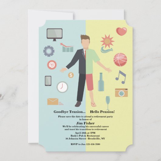 Invitation de la partie de retraite Changement de  (Devant)