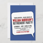 Invitation de la partie de retraite de bulle de te (Dos)