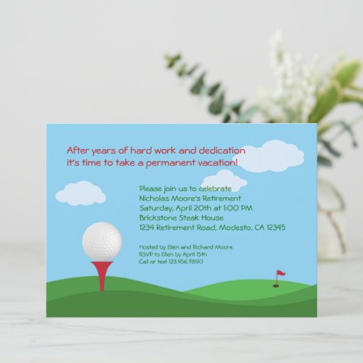 Invitation de la partie de retraite de golf (Debout devant)